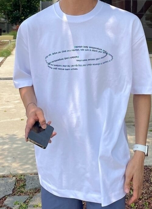 Premium Cotton Letter Print Short Sleeve Tee