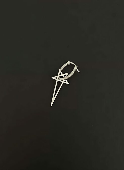 Silver Long Star Customizable Earring | Hyunsuk – Treasure
