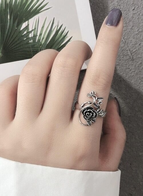 Silver Rose Vine Statement Ring | Tzuyu – Twice