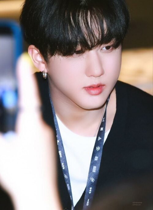 Silver Textured Mini Hoop Earrings | Changbin - Stray Kids