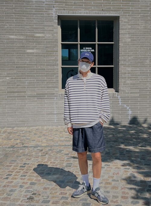 Striped Pullover Cotton Sweatshirt