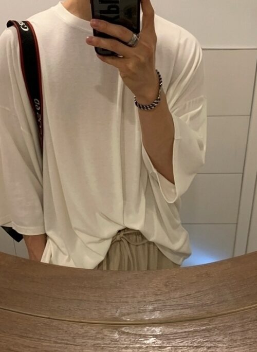Summer Loose Fit Cotton Crewneck T-Shirt
