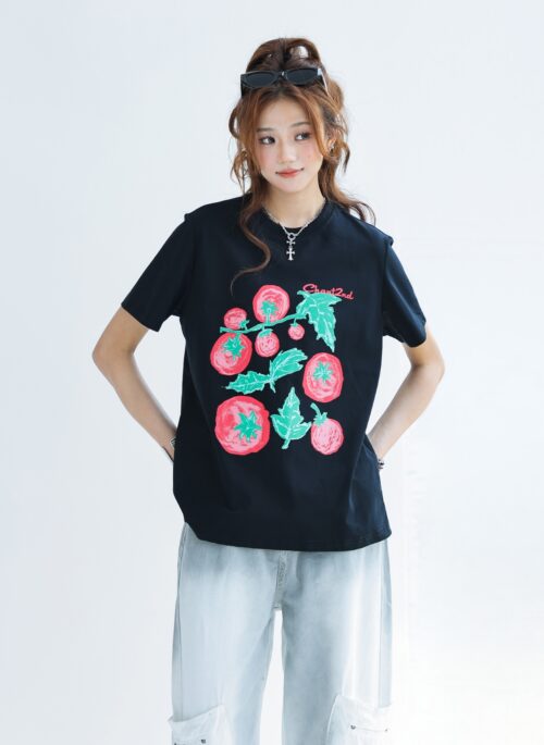 Tomato Print Short Sleeve Quick Dry Cool Top