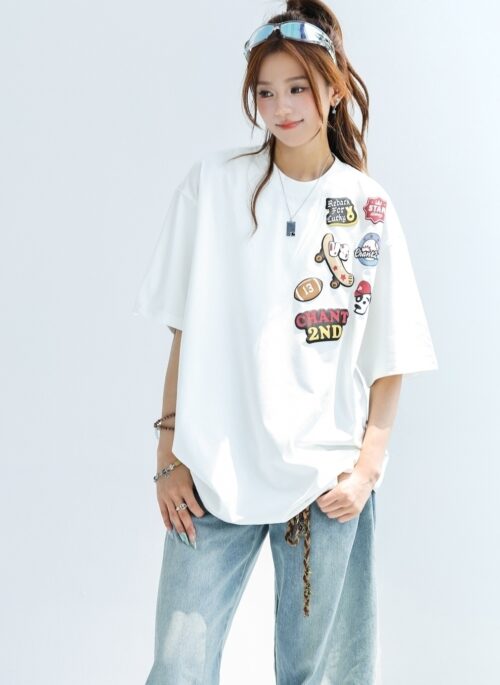 Unique Print Cooling Sun Protection Short Sleeve Top