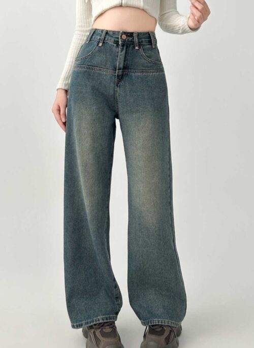 Vintage High Waist Loose Fit Wide Leg Jeans