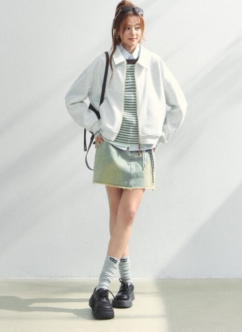 Vintage Style Short Collar Casual Jacket