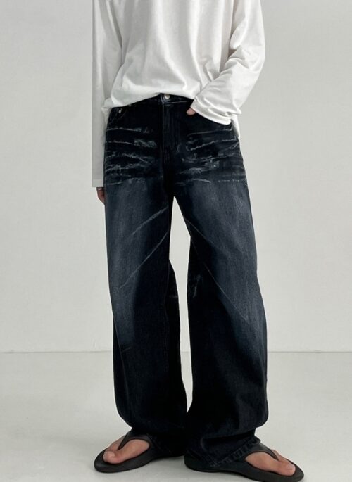 Vintage Washed Wideleg Denim Pants