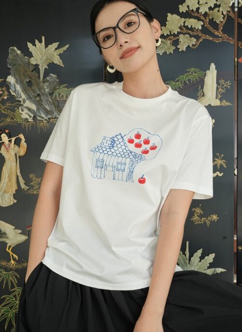 White Apple Tree Printed T-Shirt | Yeonjun - TXT