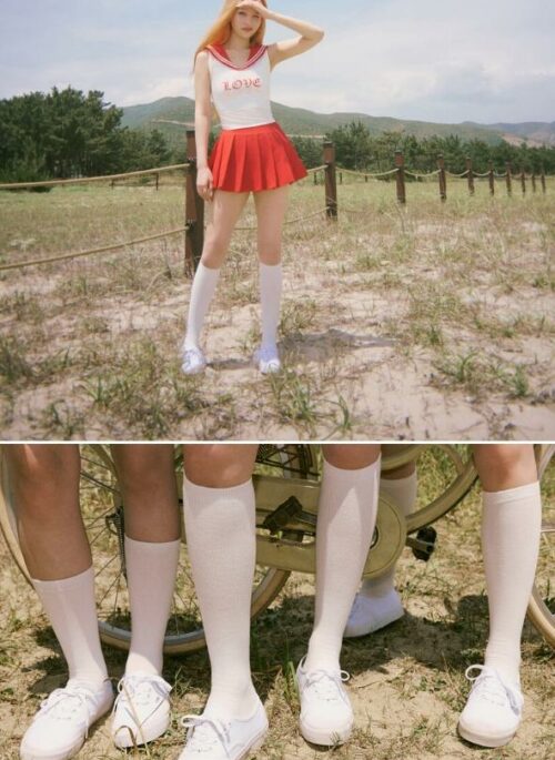 White Classic Canvass Sneakers | Joy – Red Velvet