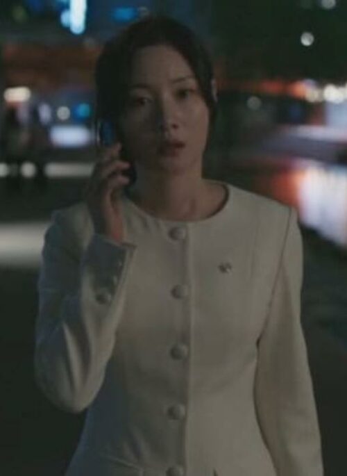 Beige Large Buttons Suit Blazer Dress | Kang Hyo Min – Beyond The Bar