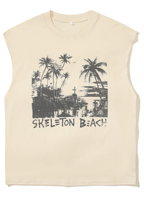 Beige Skeleton Beach Sleeveless T-Shirt | Taehyung – BTS