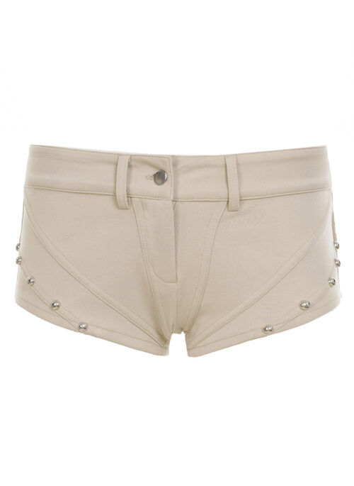 Beige Studded Micro Shorts | Jennie – BlackPink