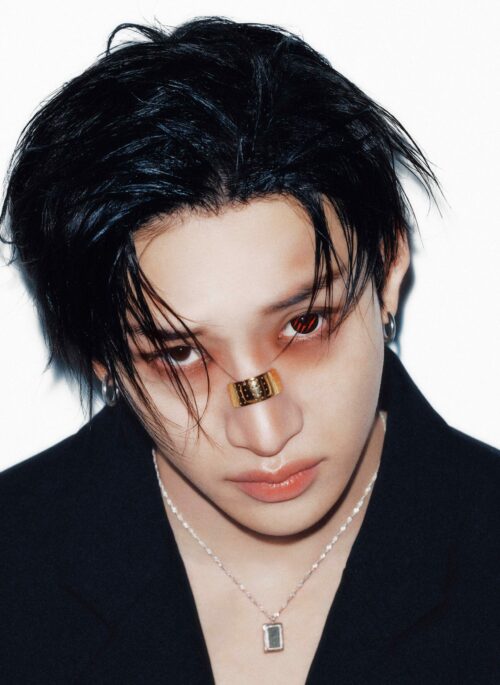 Black Square Gem Pendant Necklace | Bangchan - Stray Kids