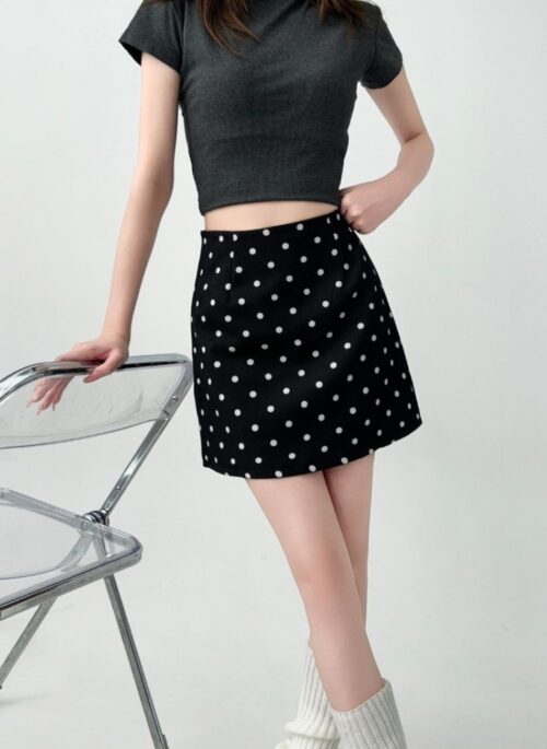Polka Dot High Waist Slim Fit Skirt