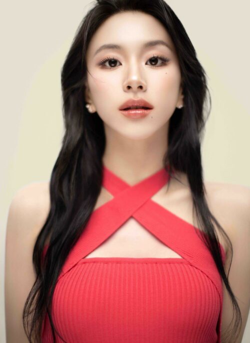 Red Criss-Cross Halter Ribbed Top | Chaeyoung – TWICE
