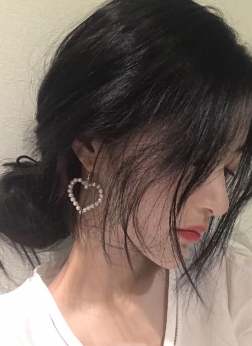 White Pearl Heart Hoop Earrings | Joy – Red Velvet