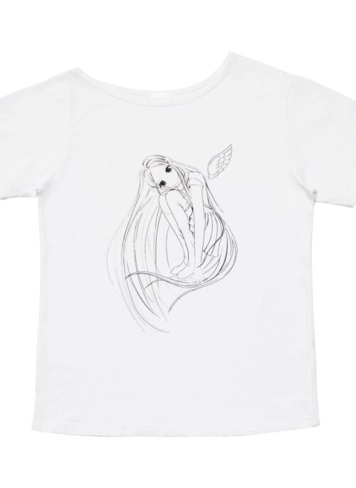 White Winged Girl Graphic T-Shirt | Shuhua - (G)I-DLE